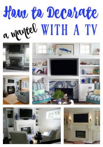 One of the biggest challenges in home decorating is how to decorate your mantel around the TV. This post highlights several different ideas on how to do just that! Must pin to remember this one.