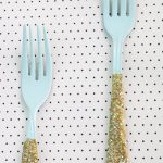 Gold Dipped Forks Kitchen Art