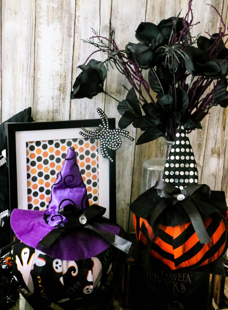 Dollar Tree Witches Hat Pumpkins - Re-Fabbed