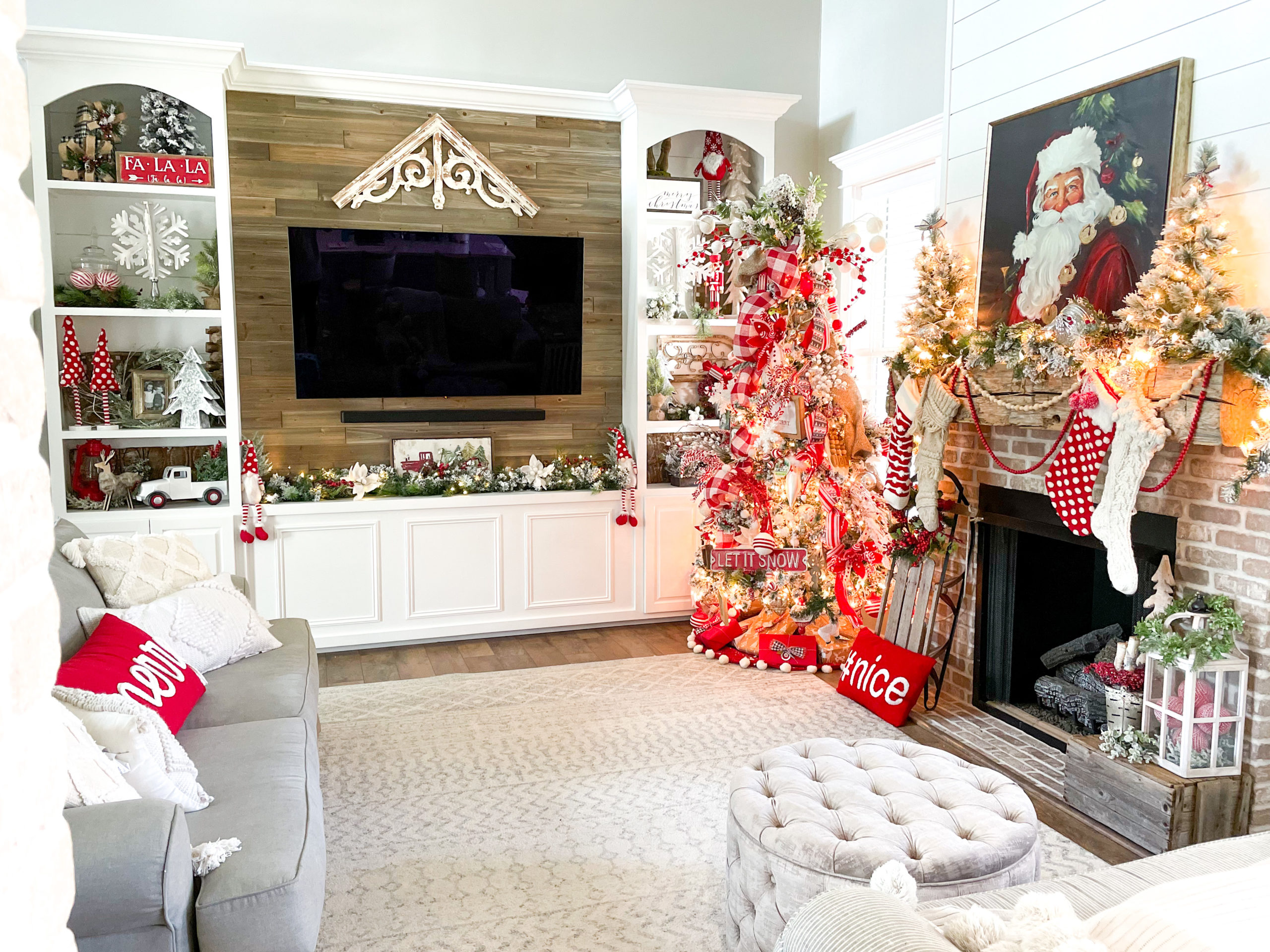 trendy indoor christmas living room