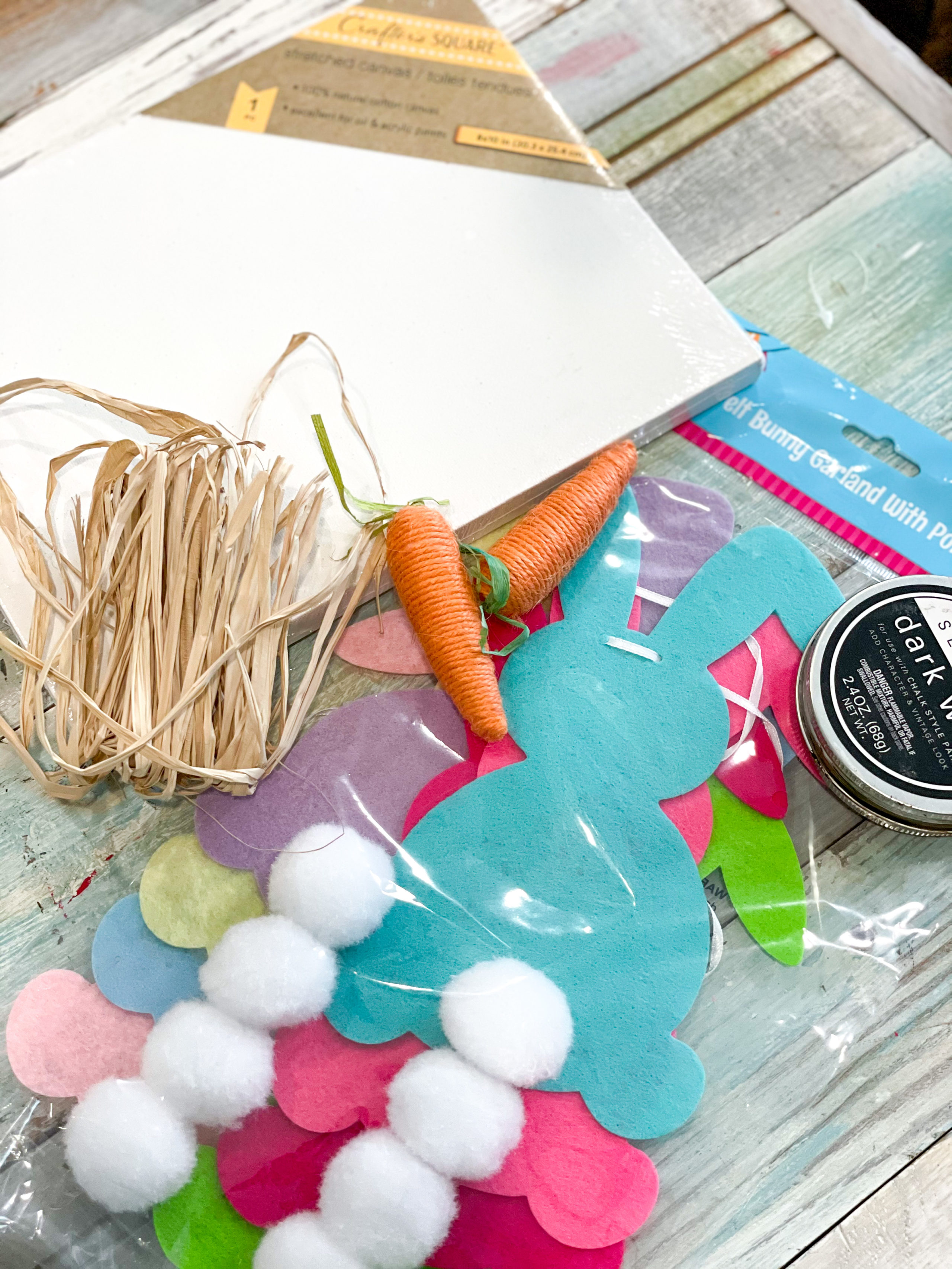 Carrot Reverse Canvas - a Dollar Store Spring Craft