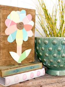 dollar tree paint chip flower sign