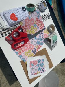 items used for homemade stationery card