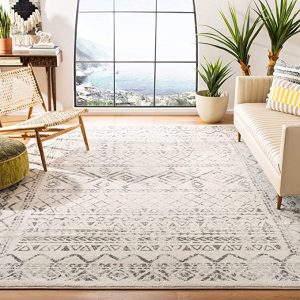 grey and white area rug on amazon under 200
