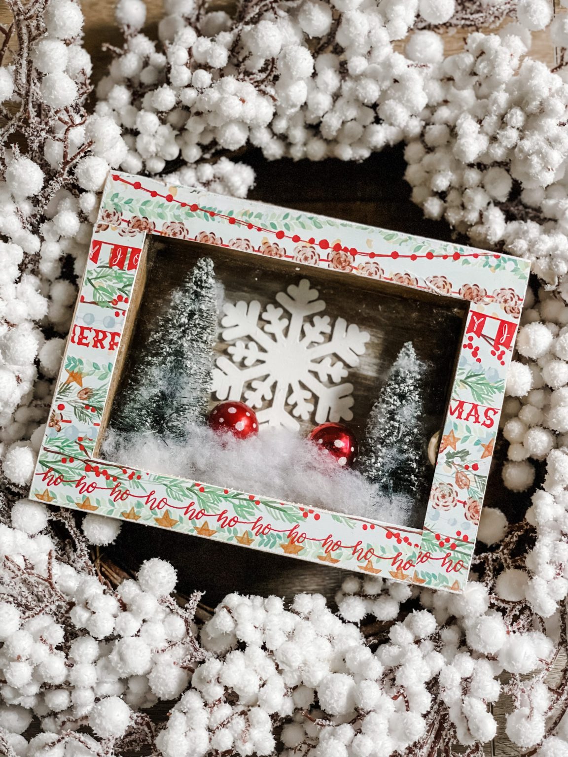 diy Christmas scene shadow box - Re-Fabbed