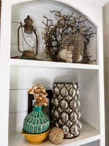 fall styled shelving