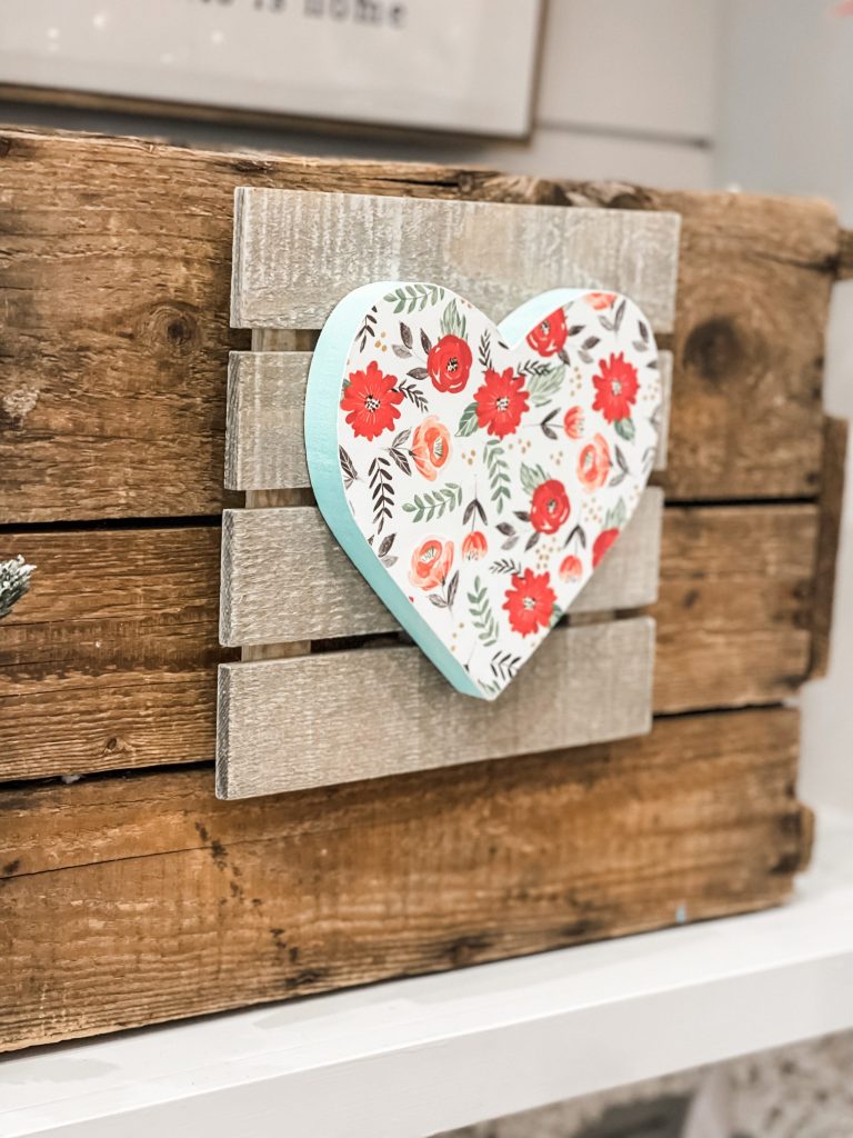 Easy to Make Dollar Store Wooden Valentine Heart - Kay's Place 