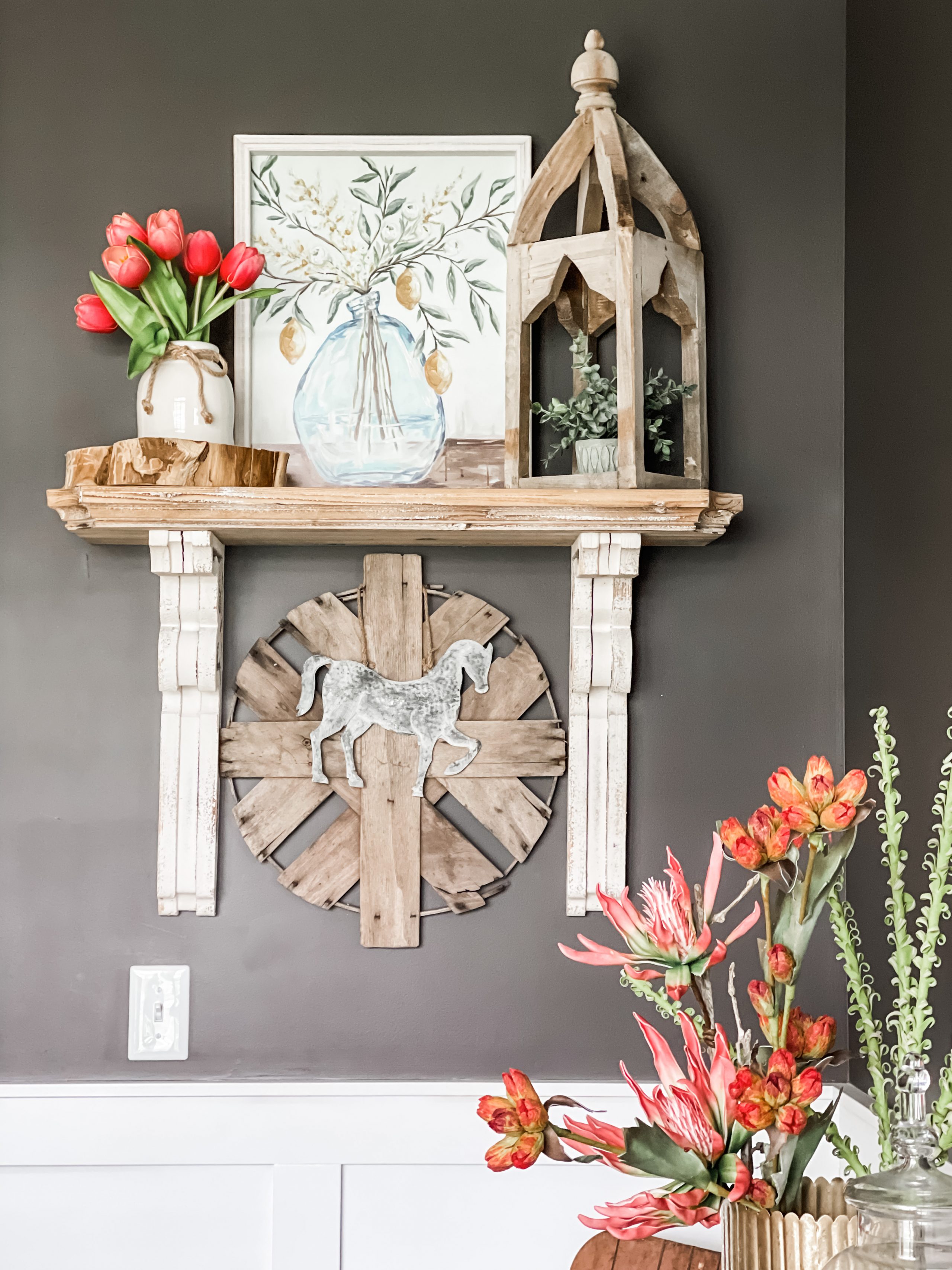 spring dining room with greenery - Re-Fabbed