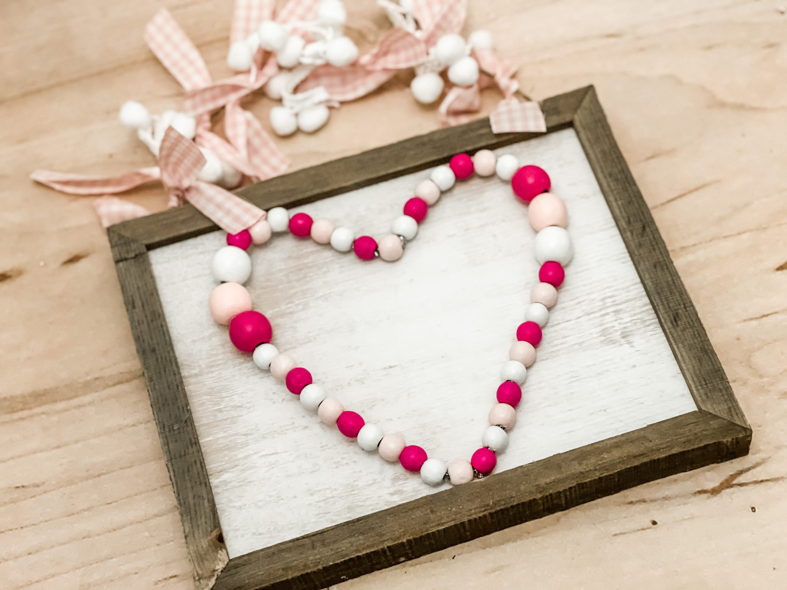 Pink Heart Beads, Double Heart Beads, Valentine Beads, DIY, Kid