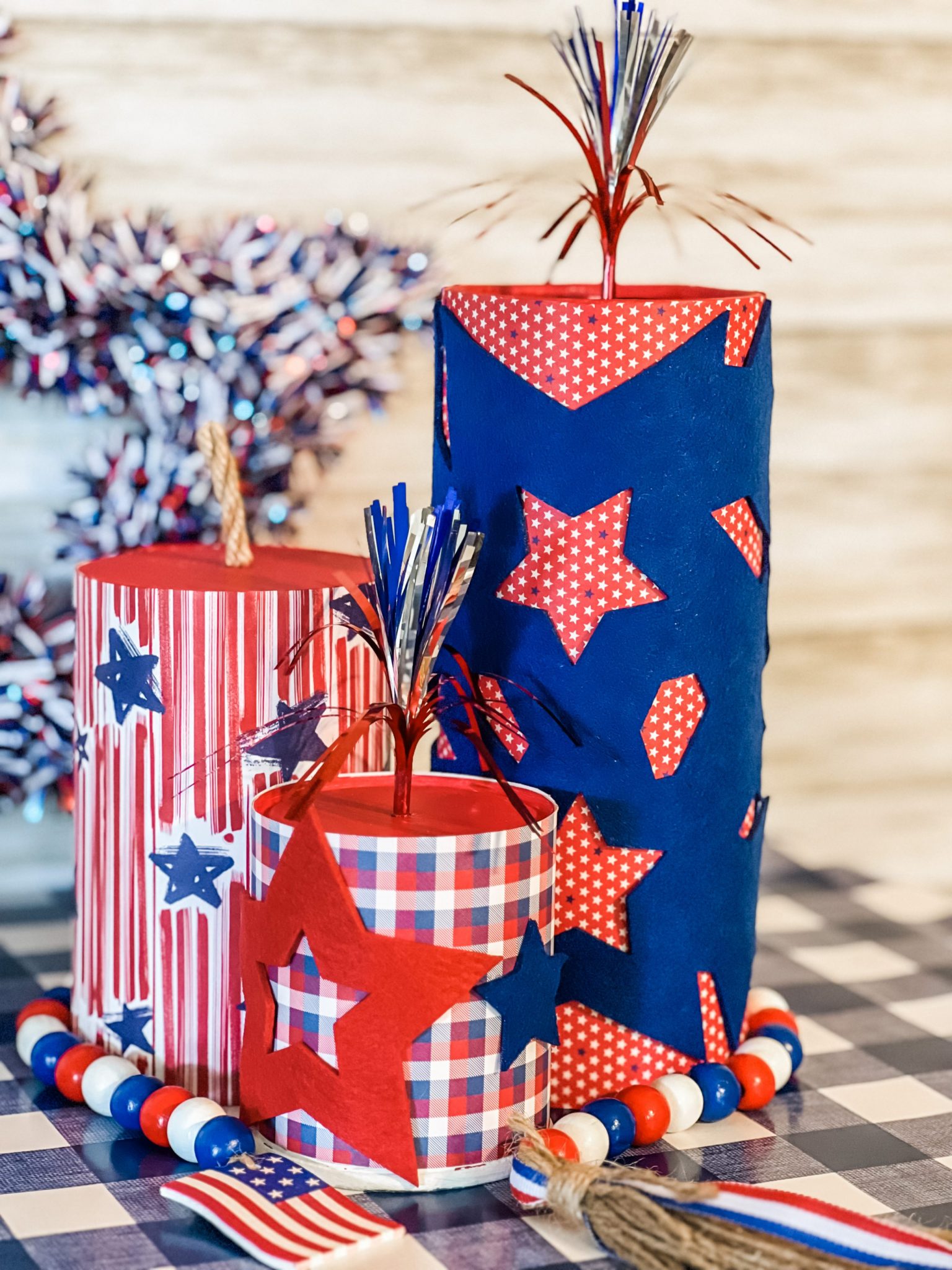 how to make diy firework decorations for table - Re-Fabbed