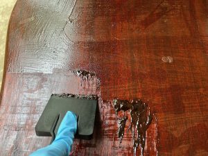 How To Bleach Wood Veneer Furniture Using Household Bleach Re Fabbed   Bleached Desk6 300x225 