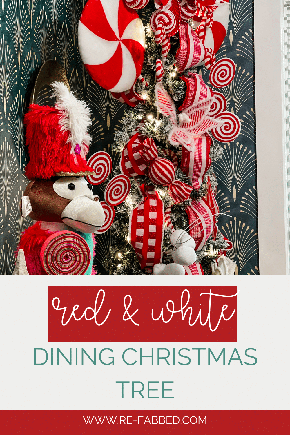 Red And White Christmas Theme Inspiration In The Dining Room - Re-Fabbed