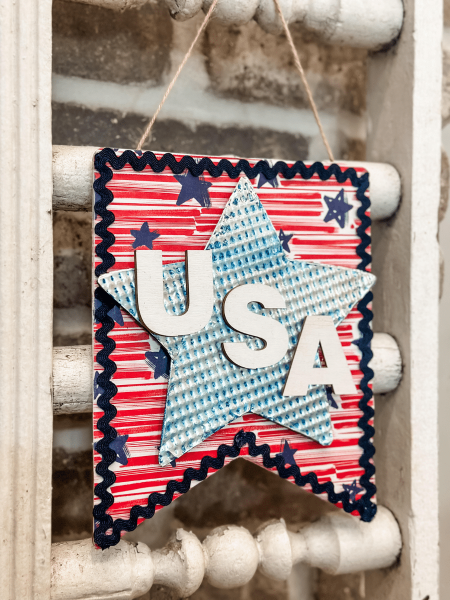 How To Make Diy Patriotic Banner Using Dollar General Supplies - Re-fabbed