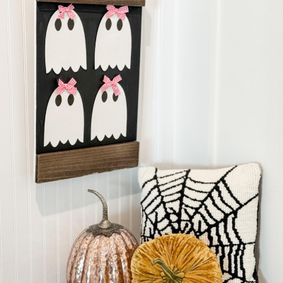 diy halloween decor using walmart ghost garland