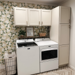 how to makeover laundry room using wallpaper